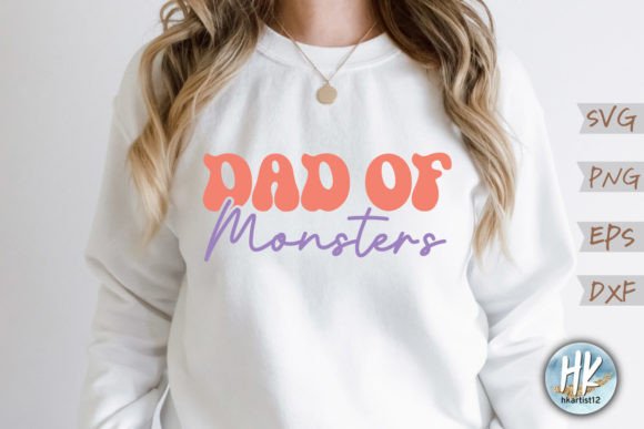 Dad of a Monster Retro SVG