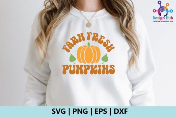 Farm Fresh Pumpkins Retro SVG