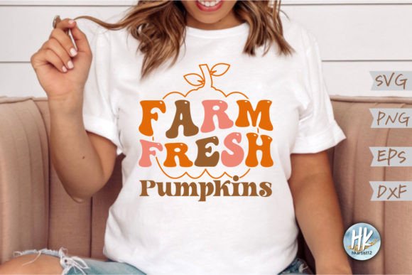 Farm Fresh Pumpkins Retro SVG