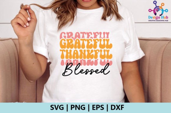 Grateful Thankful Blessed Retro SVG