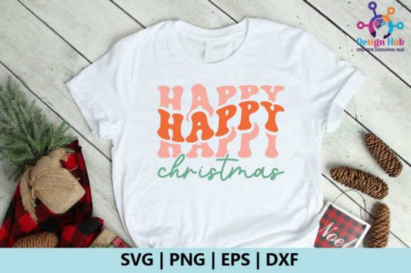Happy Christmas Retro SVG