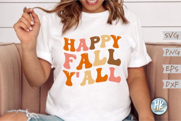 Happy Fall Y All Retro SVG