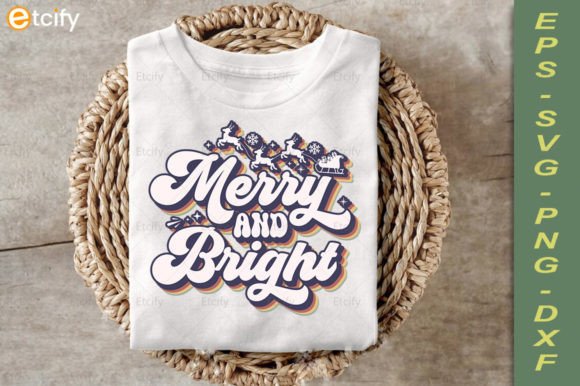 Merry Bright Retro SVG