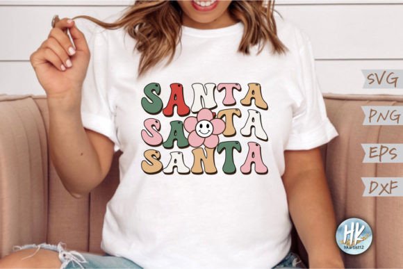 Santa Santa Santa Retro SVG
