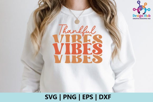 Thankful Vibes Retro SVG